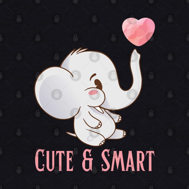 Cute and Smart Cookie Sweet little elephant heart cute bright kids and animals by BoogieCreates